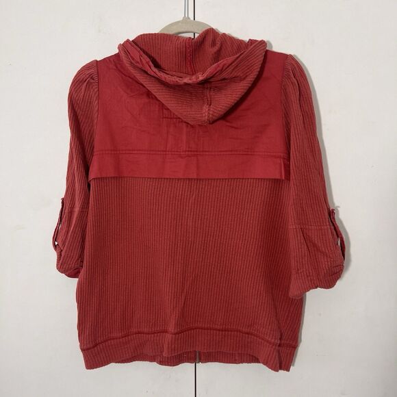 Vintage Marc Jacobs Hoodie Women M Waffle Knit Orange Red Full Zip Hong Kong Y2K - Picture 2 of 6